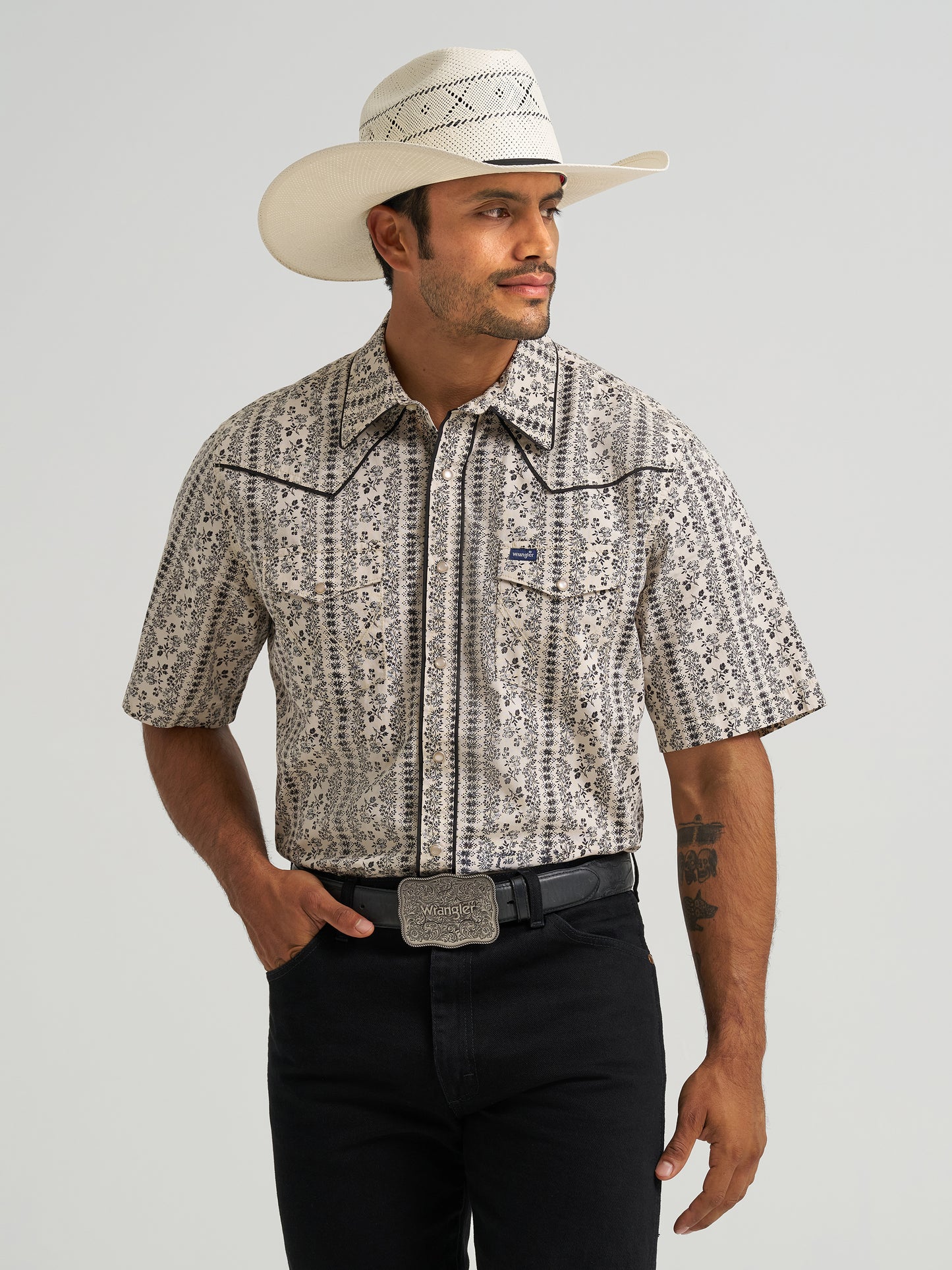 Men's Vintage Piped Snap Shirt