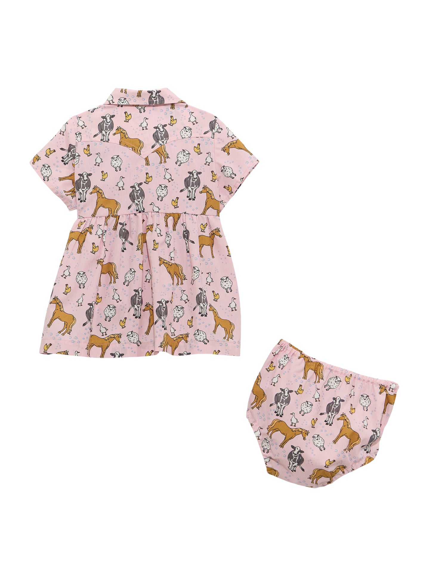 Little Girl's Printed Western Snap Dress