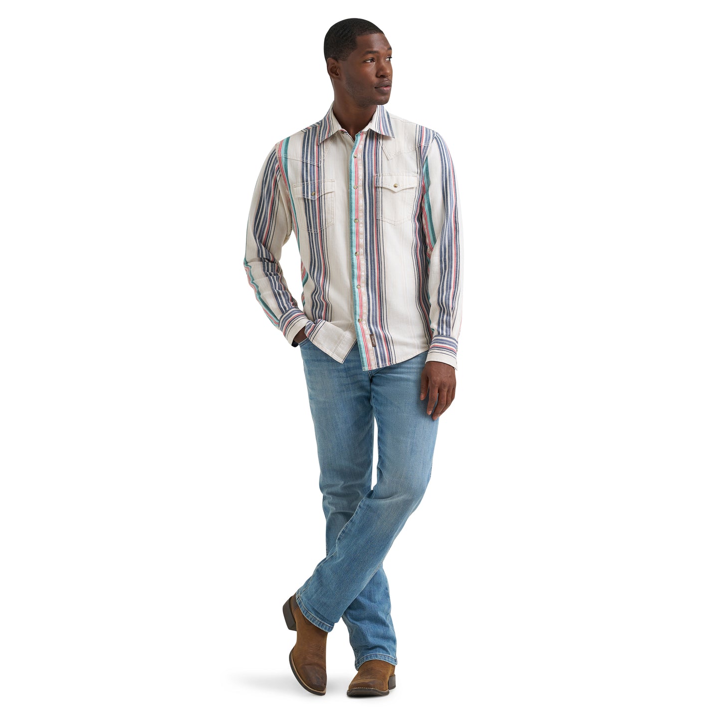 Wrangler Retro Premium Stripe Western Snap Shirt