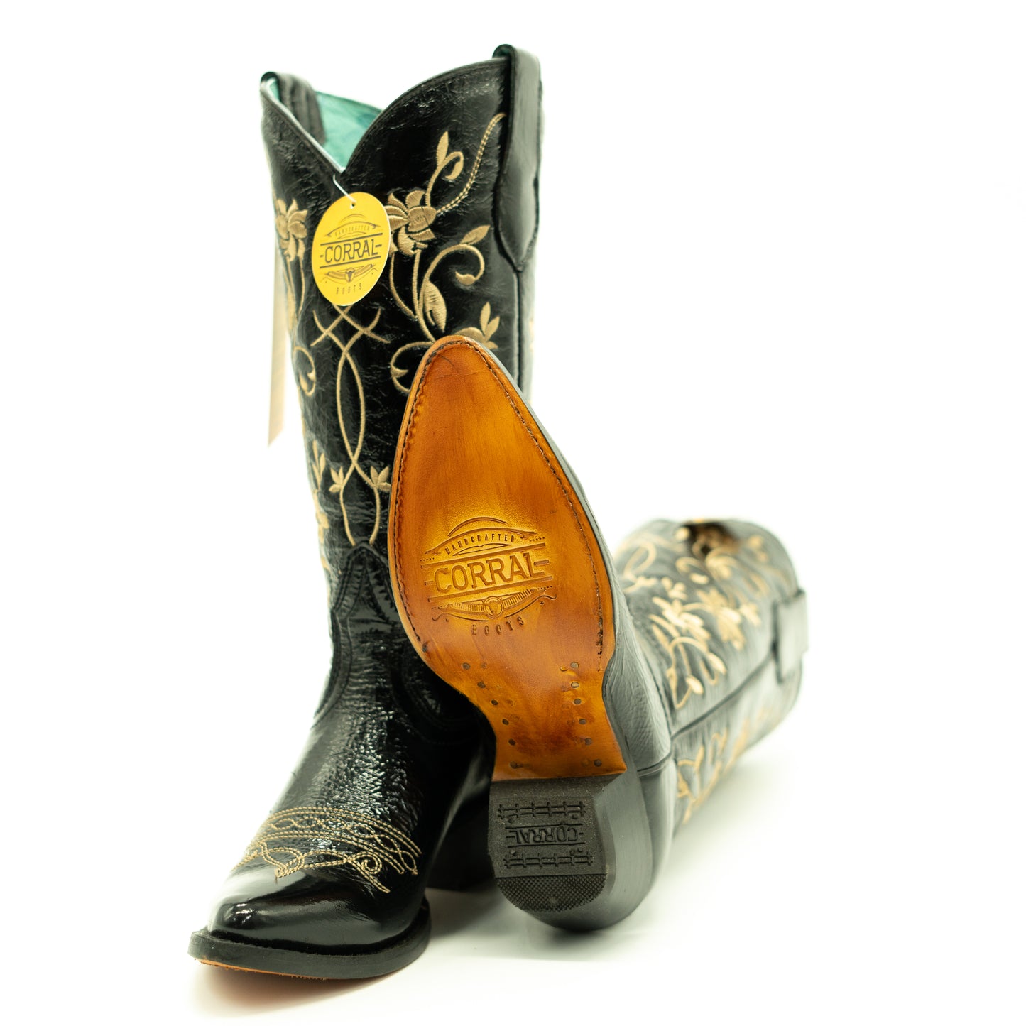 Corral Black Patent Leather Pointed Toe
