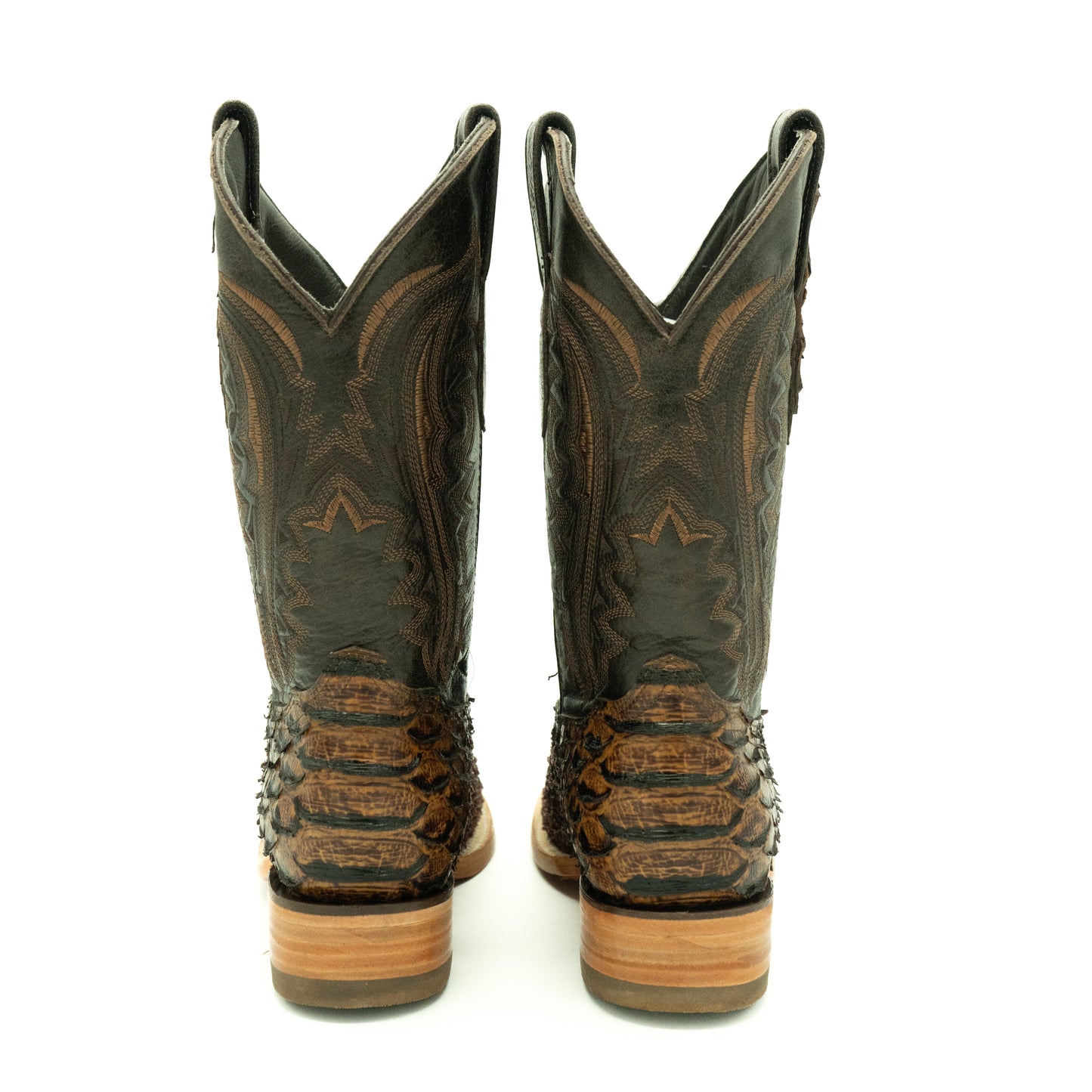 Polloboots Giant Cognac Python Print Boots