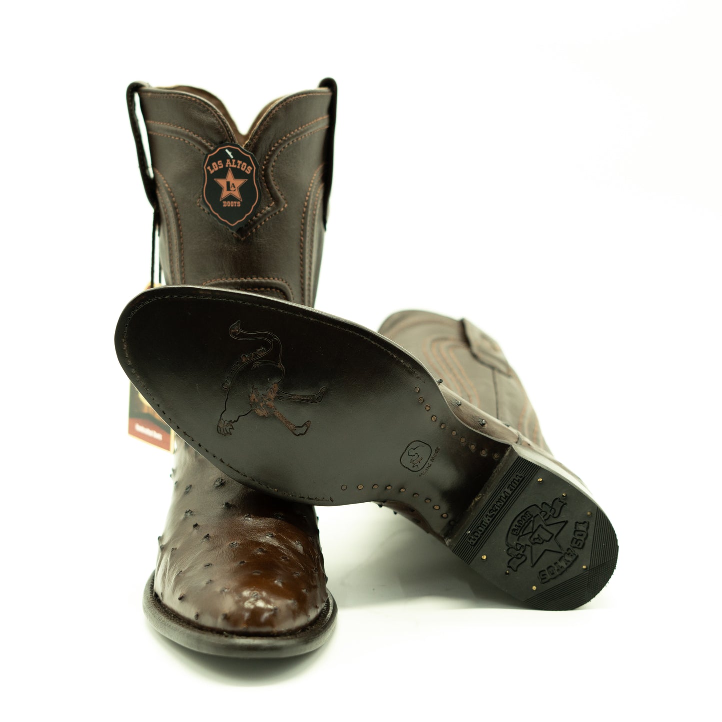 Los Altos Brown Ostrich Ropers
