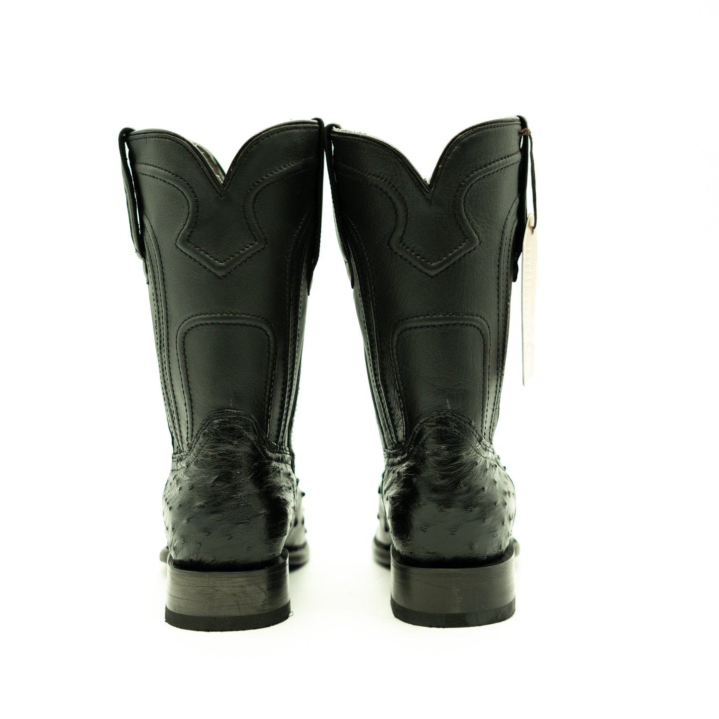 Los Altos Black Ostrich Ropers