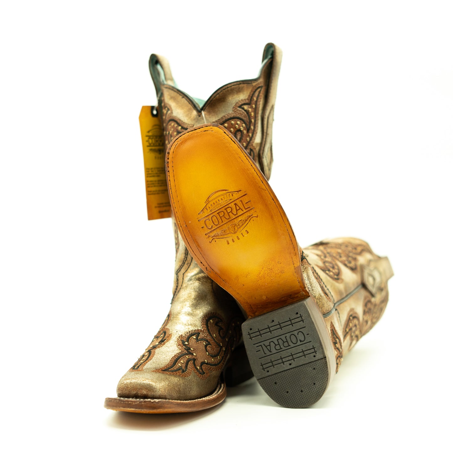 Corral Metallic Cognac Square Toe