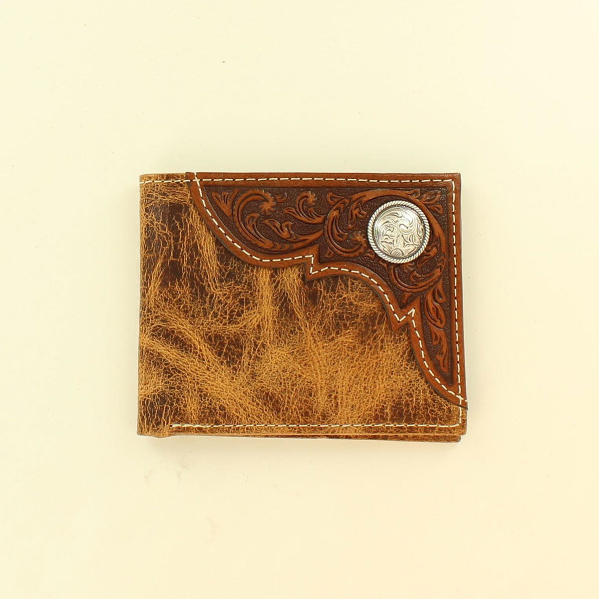 Ariat Tan Distressed Bifold Wallet