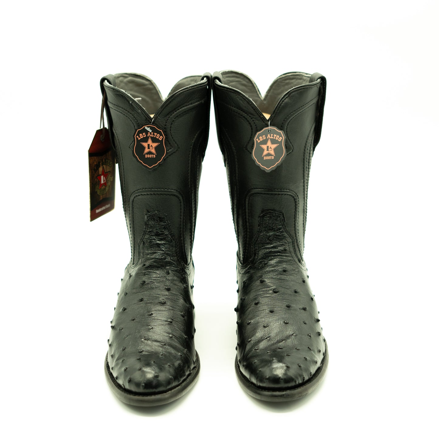 Los Altos Black Ostrich Ropers