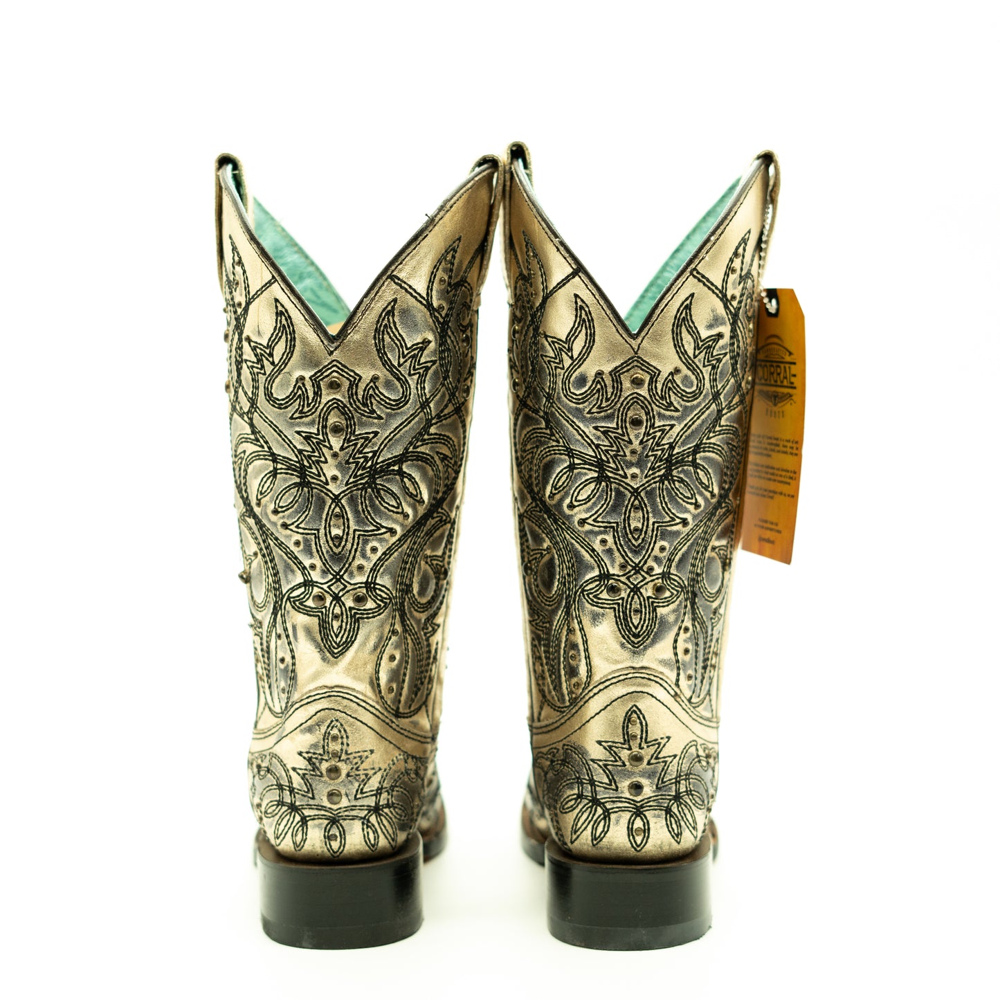 Corral Metallic Silver Square Toe