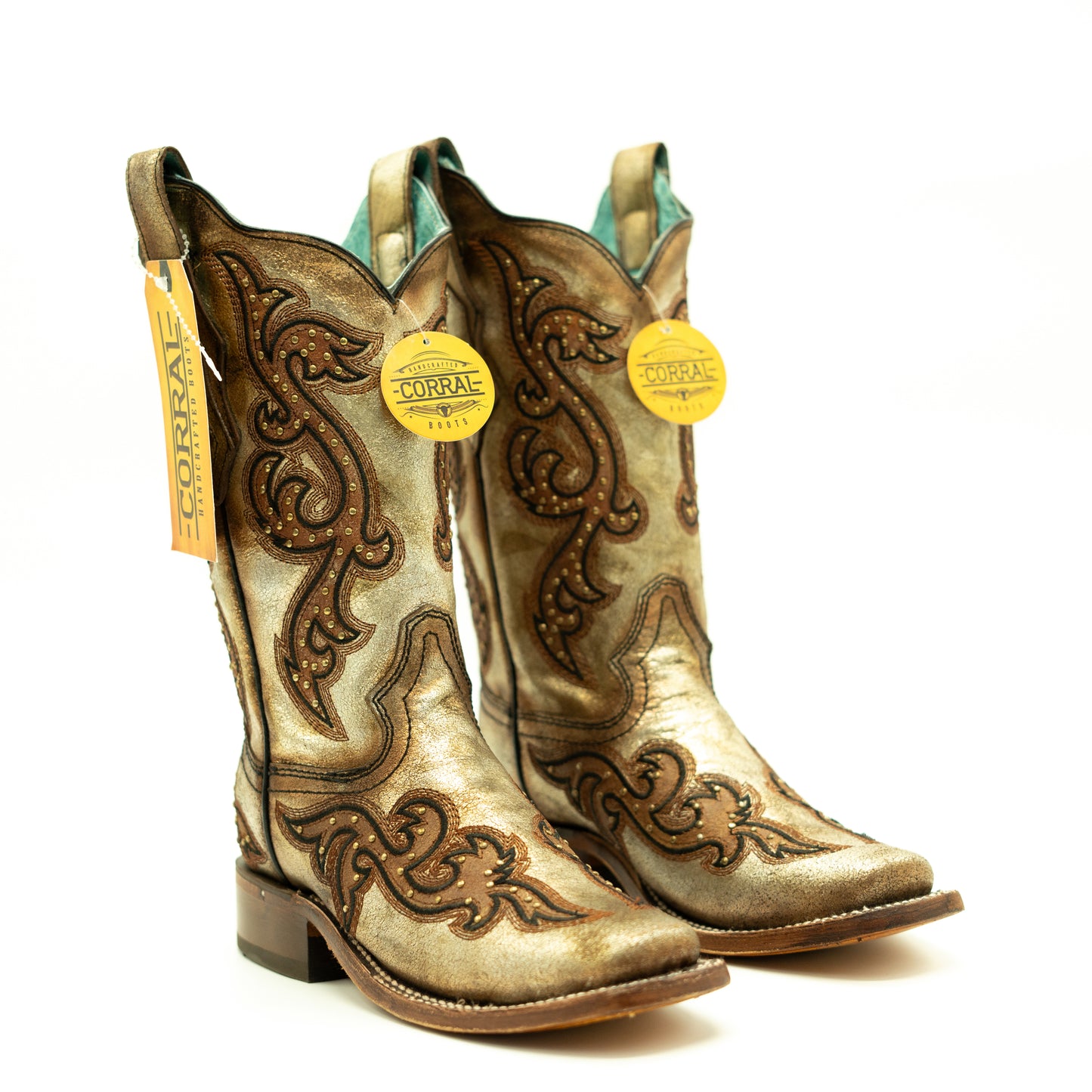 Corral Metallic Cognac Square Toe