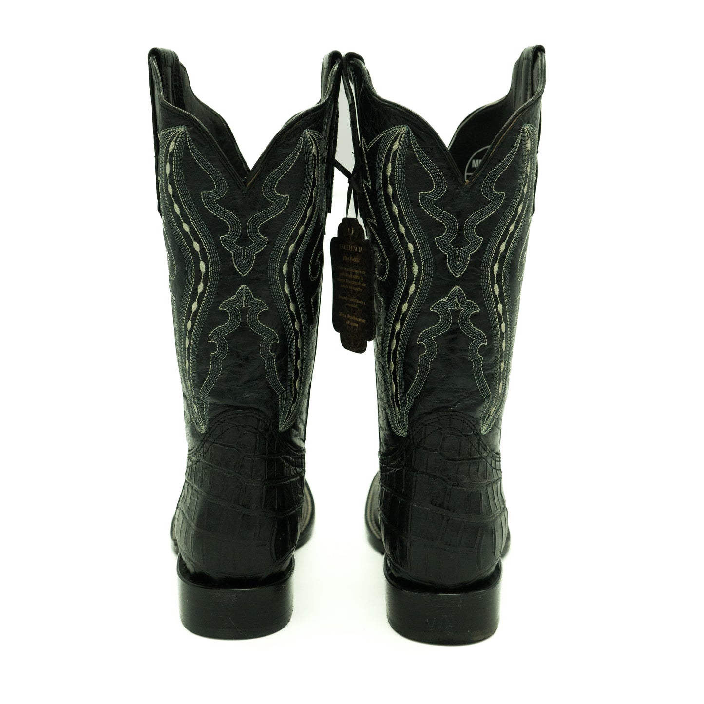 Excelencia Black Caiman Belly Print Boots