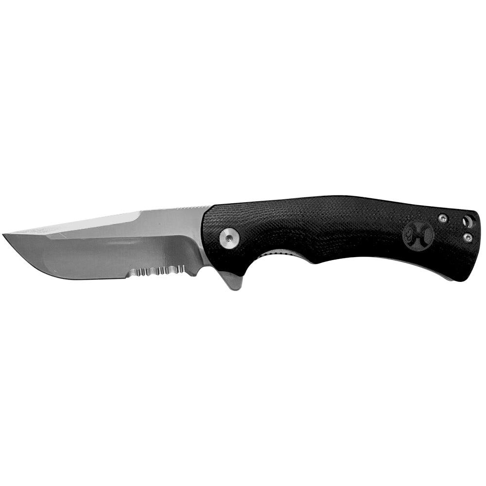 Hooey "Black Micarta Drop Point Flipper" Knife