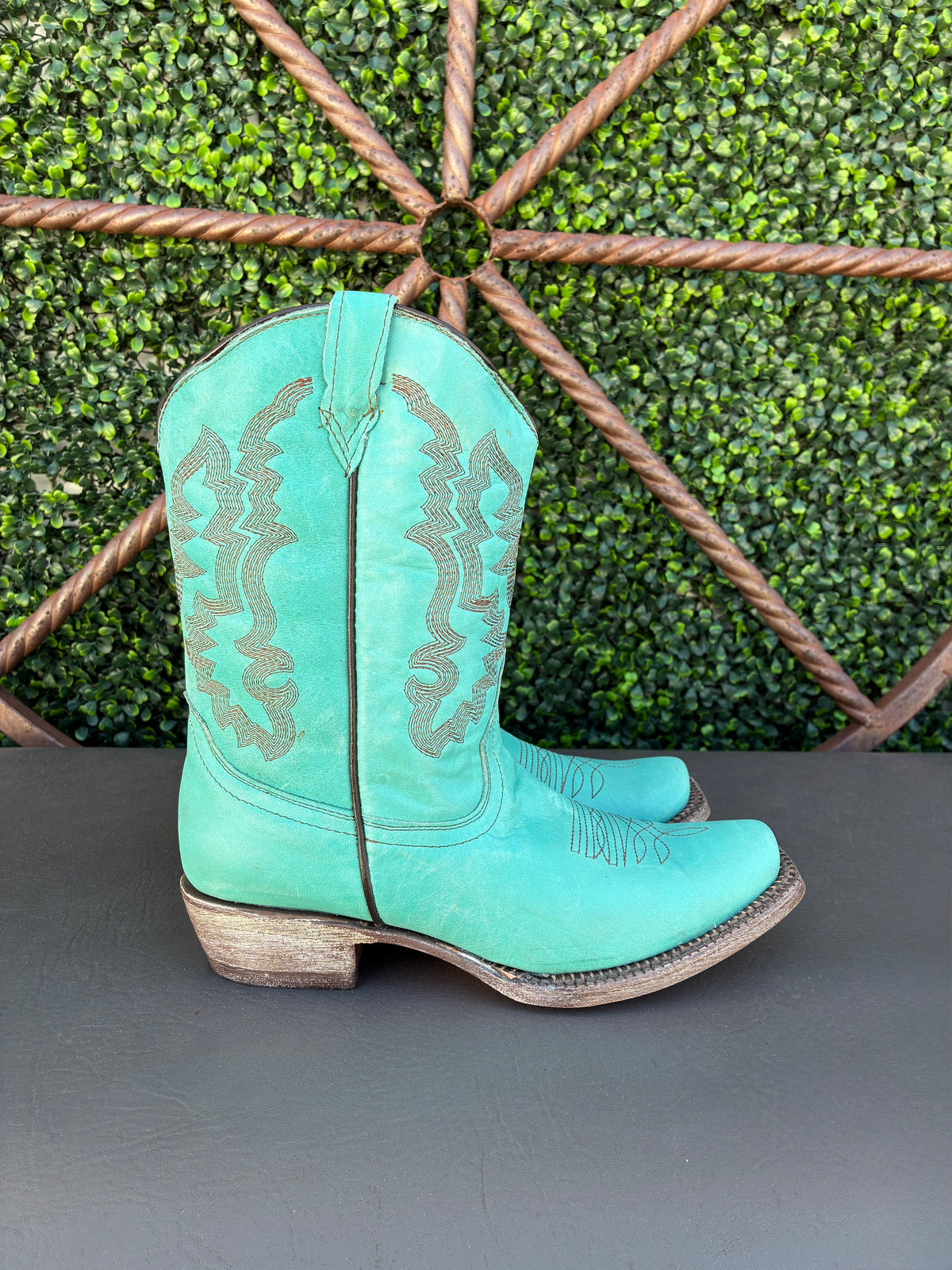 Tanner Mark Little Girls Turquoise Boots