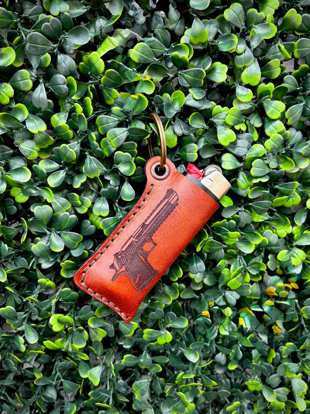 Gun Lighter Keychain Holder