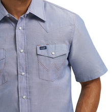 Wrangler Men's Short Sleeve Chambray Snap Western Work Shirt