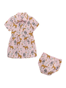 Little Girl's Printed Western Snap Dress