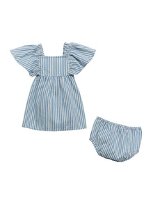 Little Girl's Denim Striped Dress