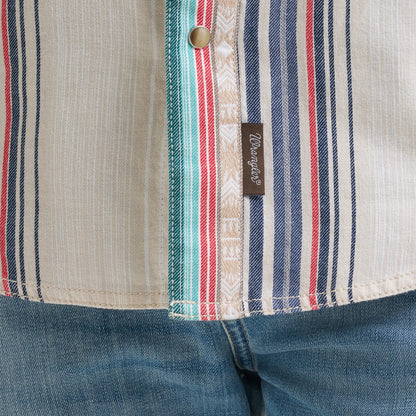 Wrangler Retro Premium Stripe Western Snap Shirt