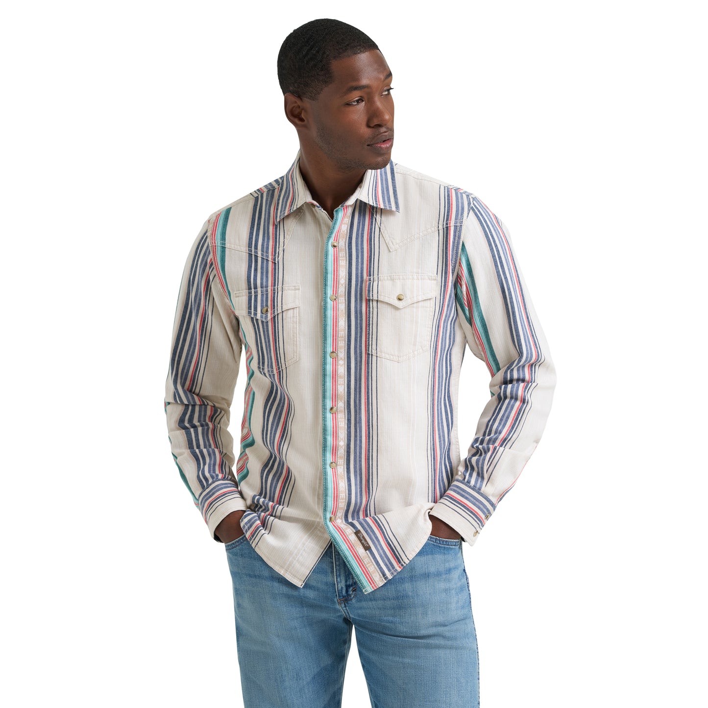 Wrangler Retro Premium Stripe Western Snap Shirt