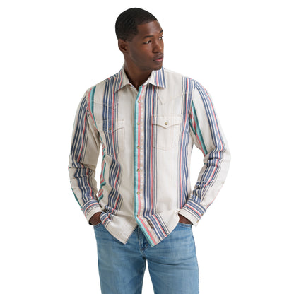 Wrangler Retro Premium Stripe Western Snap Shirt