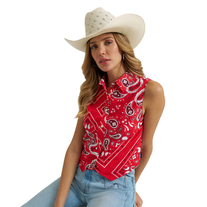 Bandana Print Shirt Vest