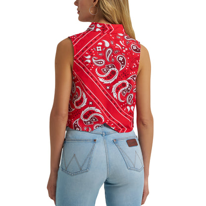 Bandana Print Shirt Vest