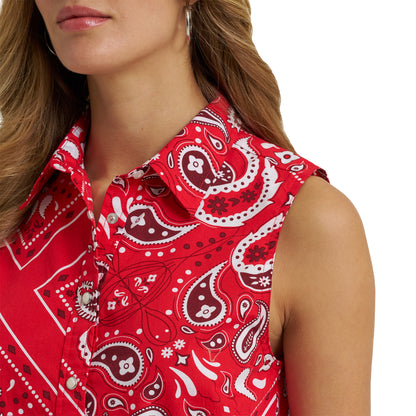 Bandana Print Shirt Vest