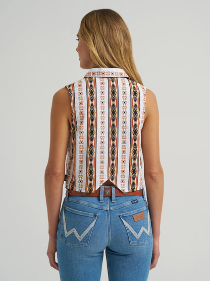 Checotah Print Shirt Vest