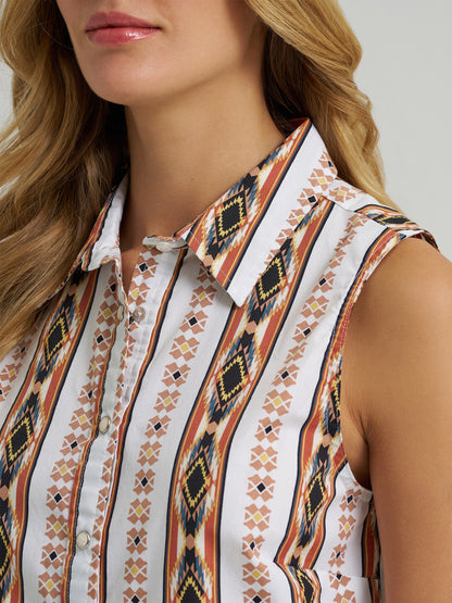 Checotah Print Shirt Vest