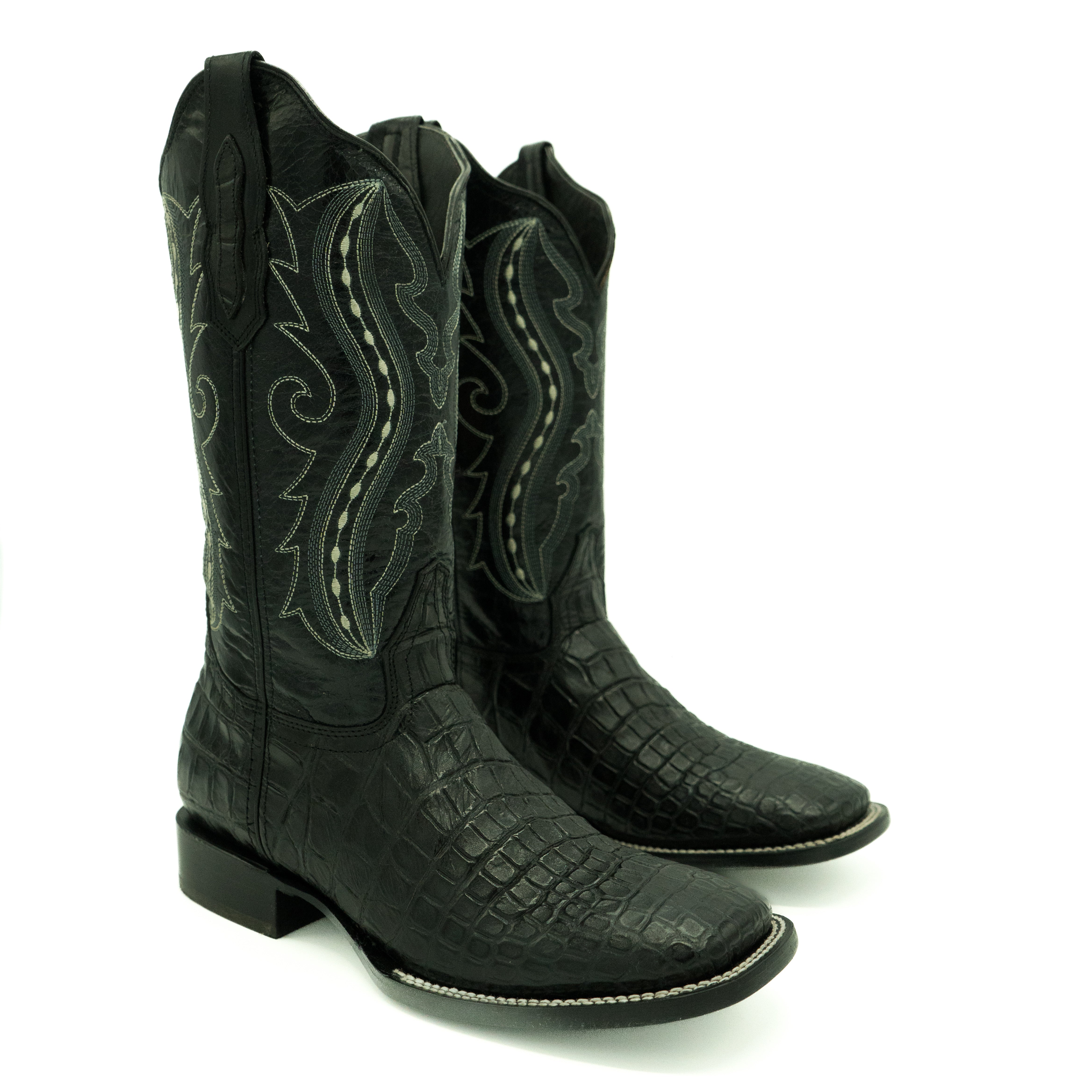Excelencia Black Caiman Belly Print Boots – JessesBoots1989