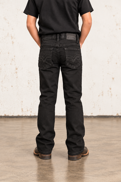 Lamasini Kid's Black Jeans