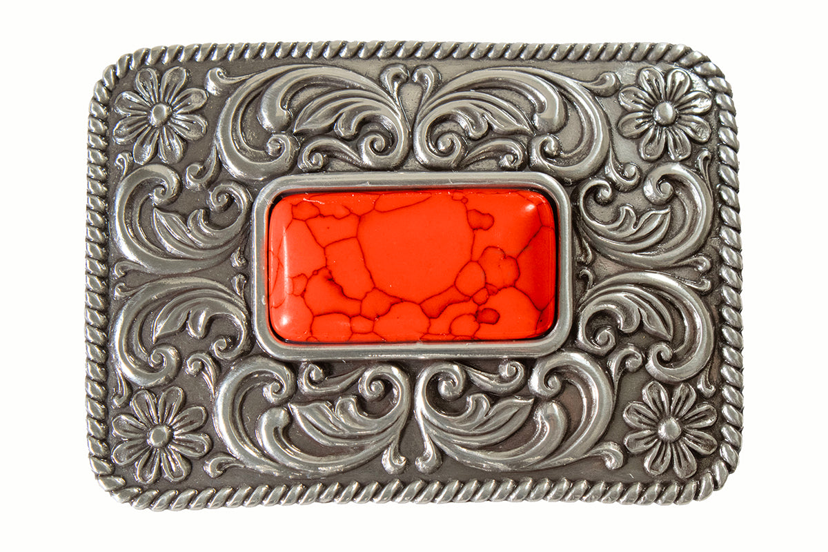 Blazin Roxx Red Turquoise Stone Buckle