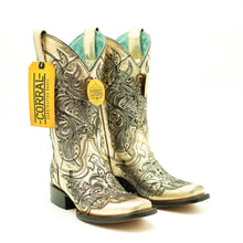 Corral Metallic Silver Square Toe
