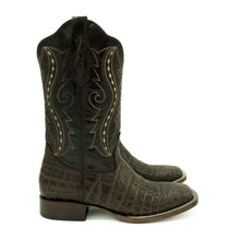 Excelencia Brown Caiman Belly Print Boots