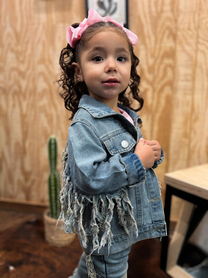Kid's Denim Fringe Jacket