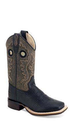Old West Boys Black Square Toe