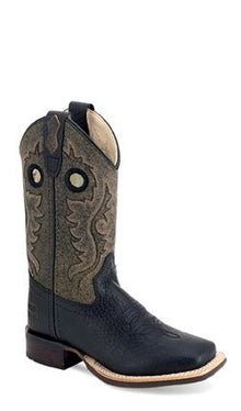 Old West Boys Black Square Toe