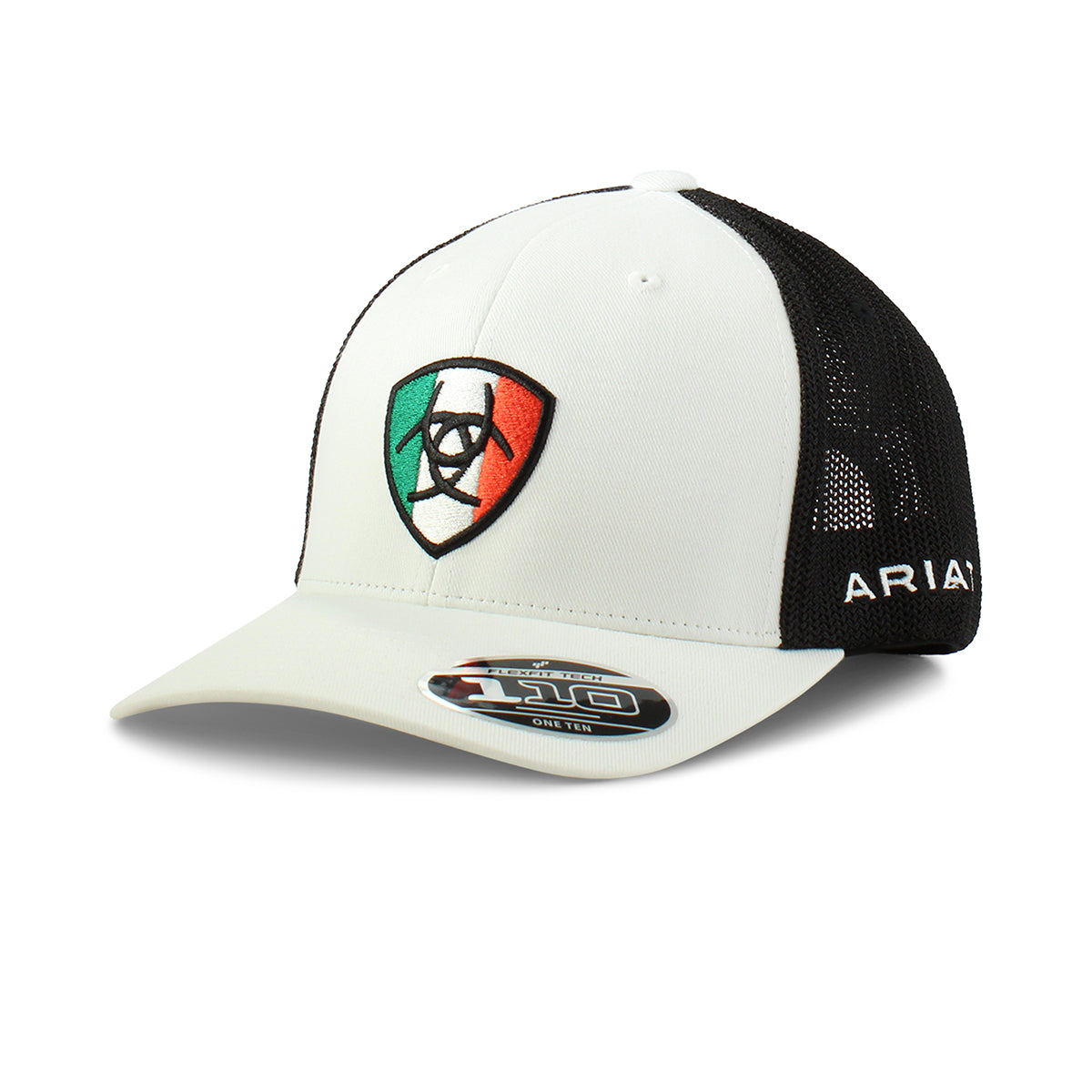 Ariat White Snapback With Mexican Flag Patch