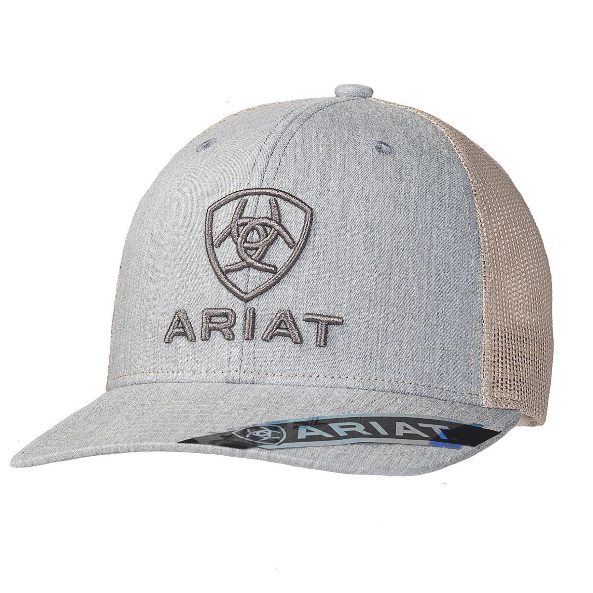 Ariat Grey Embroidered Snapback