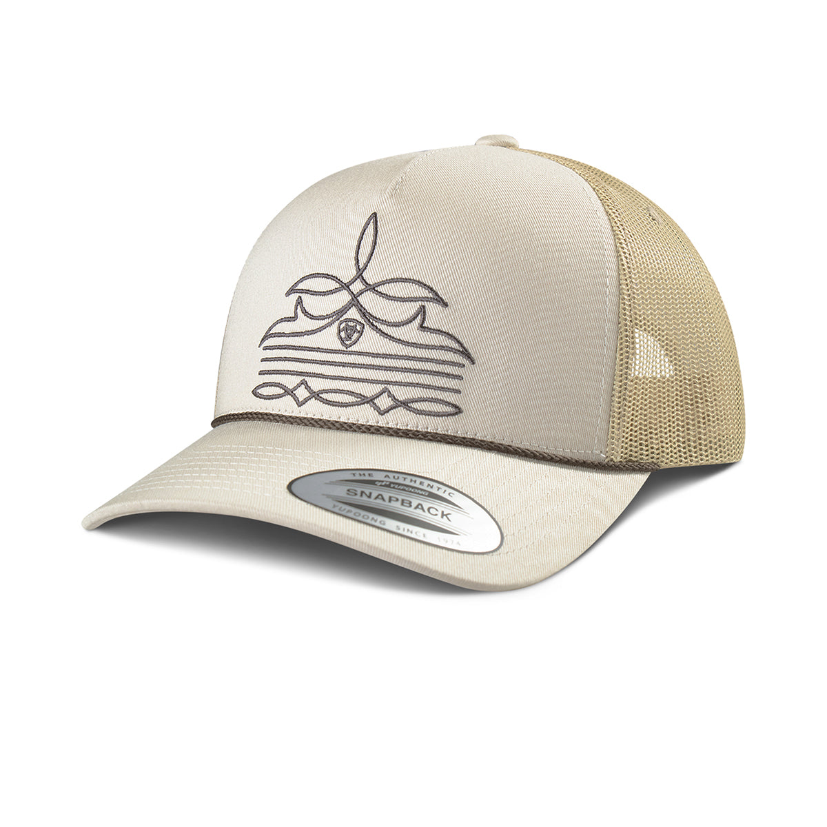 Ariat Tan Snapback with Toe Bug Stiich