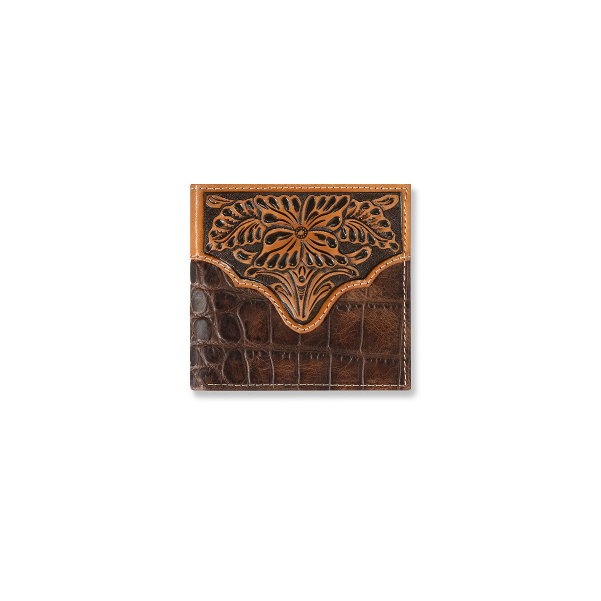 Ariat Croc Floral Embossed Bifold Wallet