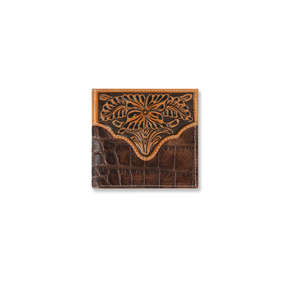 Ariat Croc Floral Embossed Bifold Wallet