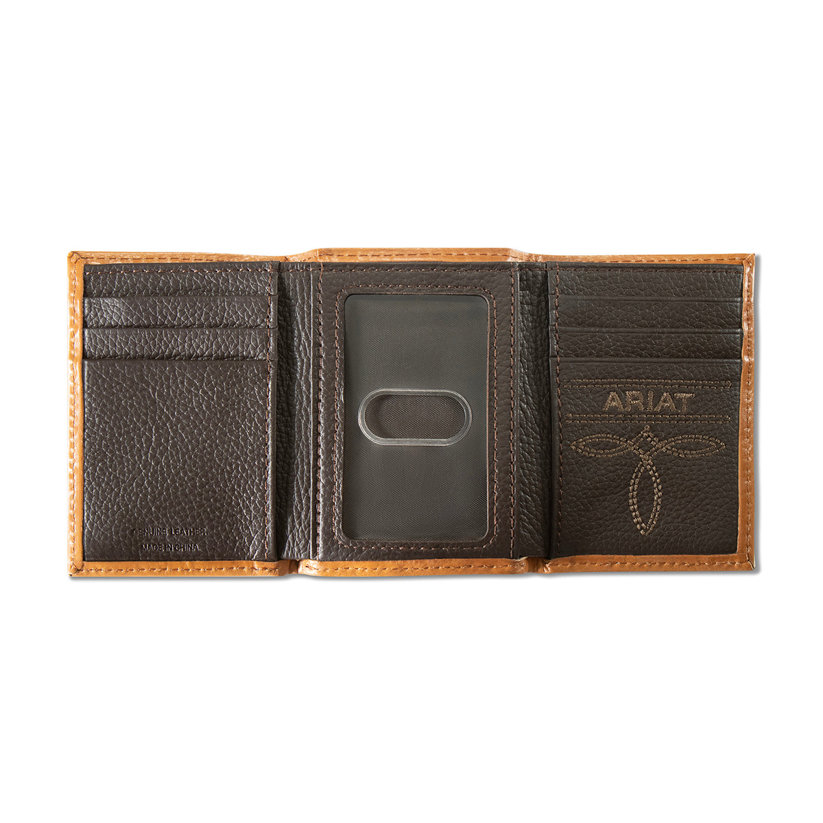 Ariat Basket Weave Floral Trifold Wallet