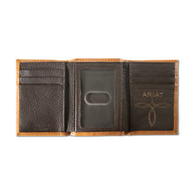 Ariat Basket Weave Floral Trifold Wallet