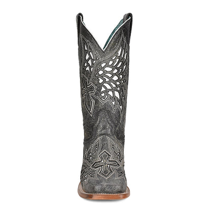 Corral Black with White Cross Boots