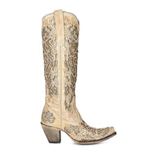 Corral Beige Distresses Knee High Cowboy Boots