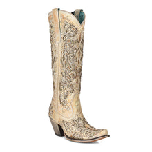 Corral Beige Distresses Knee High Cowboy Boots
