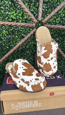 Women's Brown Cow Print Mule