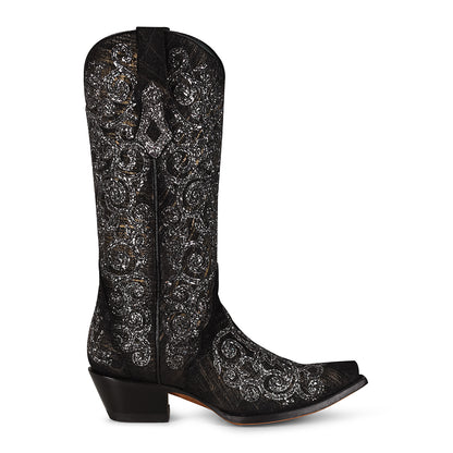 Corral Glitter Overlay Snip Toe Black