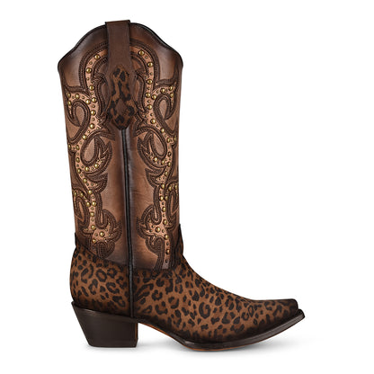 Corral Leopard Print Embellished Boots