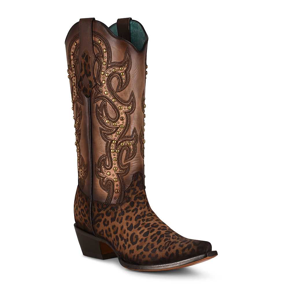 Corral Leopard Print Embellished Boots
