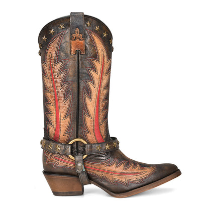 Corral Star Studded Harness Pointed Boots